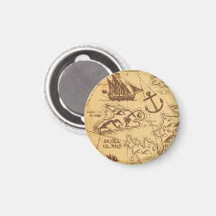 Custom Pirate Map Landpunktfamilie Magnet