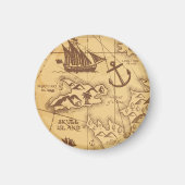 Custom Pirate Map Landpunktfamilie Magnet (Vorne)