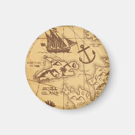 Custom Pirate Map Landpunktfamilie Magnet