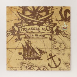 Custom Pirate Map Landpunktfamilie Puzzle