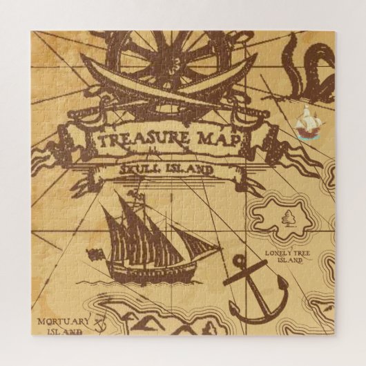 Custom Pirate Map Landpunktfamilie Puzzle (Vertikal)