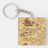 Custom Pirate Map Landpunktfamilie Schlüsselanhänger (Vorderseite)