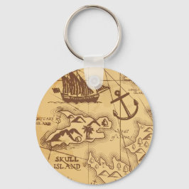 Custom Pirate Map Landpunktfamilie Schlüsselanhänger