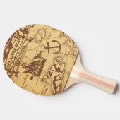 Custom Pirate Map Landpunktfamilie Tischtennis Schläger (Seitenansicht)