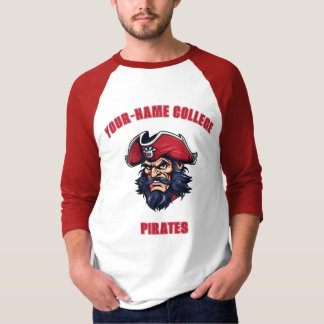 CUSTOM Pirate Mascot | Rote Uni T-Shirt