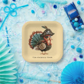 Custom Pirate Turkey Themed Thanksgiving Table Pappteller (Party)