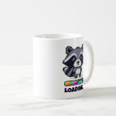 Custom Pixel Raccoon Loading Bar Funny Kaffeetasse (VorderseiteRechts)