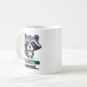 Custom Pixel Raccoon Loading Bar Funny Kaffeetasse (Vorderseite Links)
