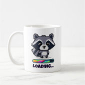 Custom Pixel Raccoon Loading Bar Funny Kaffeetasse (Links)