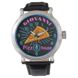  Custom pizza house Personalized pizzeria neon Armbanduhr