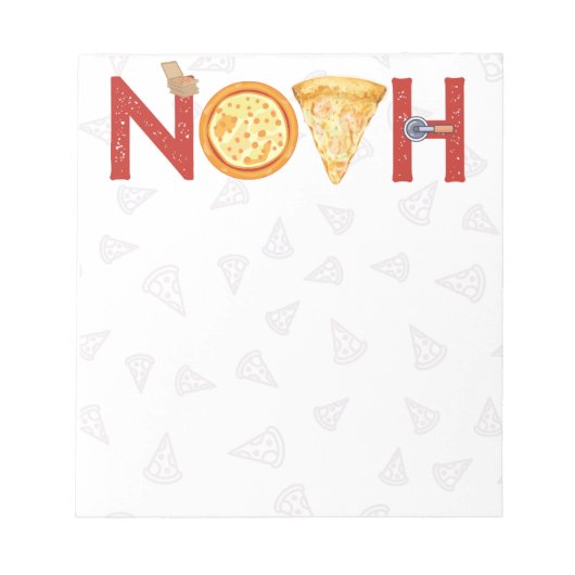 Custom Pizza Lover Geschenke Noah Notizblock (Vorderseite)
