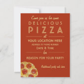 Custom PIZZA-Party Einladungen (Rückseite)