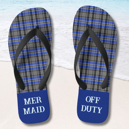 Custom Plaid Funny Beach Retirement Geschenke für  Badesandalen