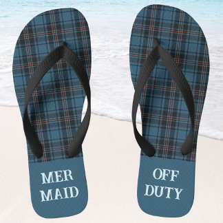 Custom Plaid Funny Beach Retirement Geschenke für  Badesandalen