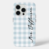 Custom Plaid Mr & Mrs iPhone Case Gift for Wife (Rückseite)