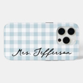 Custom Plaid Mr & Mrs iPhone Case Gift for Wife (Rückseite (Horizontal))
