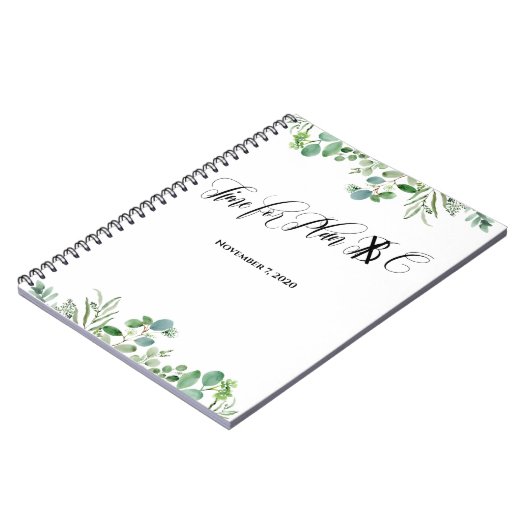 Custom Plan C Hochzeit mit Eukalyptus Notizblock (Linke Seite)