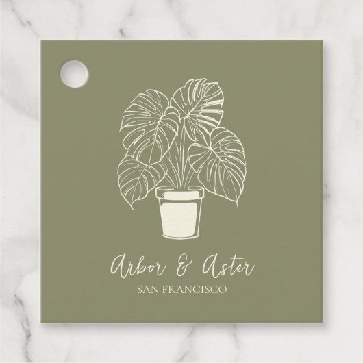 Custom Plant Care Olive Sage Green Business Geschenkanhänger (Vorderseite)