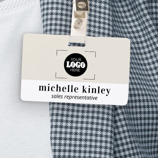 Custom plastic name badge logo QR code ID badge Ausweis