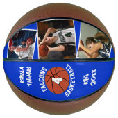 Custom Player Photos Team Name and Number Blue Basketball (Vorderseite)