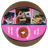 Custom Player Photos Team Name and Number Pink Basketball (Vorderseite)