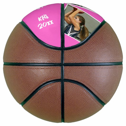 Custom Player Photos Team Name and Number Pink Basketball (Rechts)