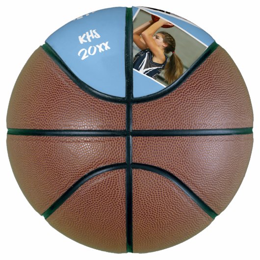 Custom Player Photos Team Name Number Light Blue Basketball (Rechts)