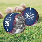 Custom Player Team Logo 2 Photo Blue Baseball