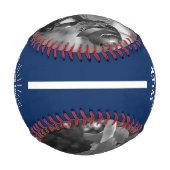 Custom Player Team Logo 2 Photo Blue Baseball (Rückseite)
