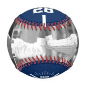 Custom Player Team Logo 2 Photo Blue Baseball (Vorderseite)