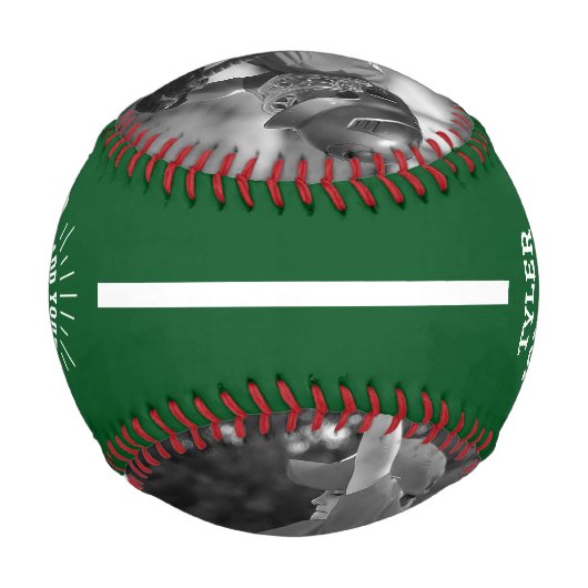 Custom Player Team Logo 2 Photo Green Baseball (Rückseite)
