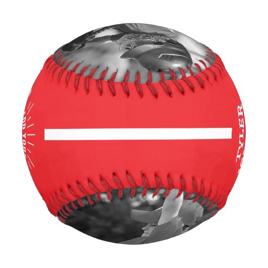 Custom Player Team Logo 2 Photo Red Baseball (Rückseite)