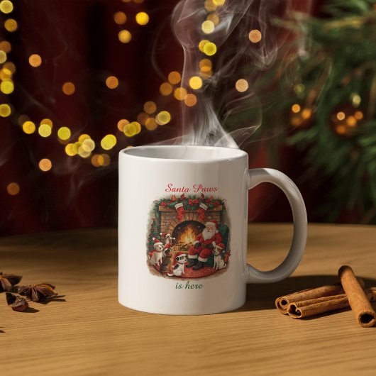 Custom Playful Santa & Pets Weihnachten Tasse