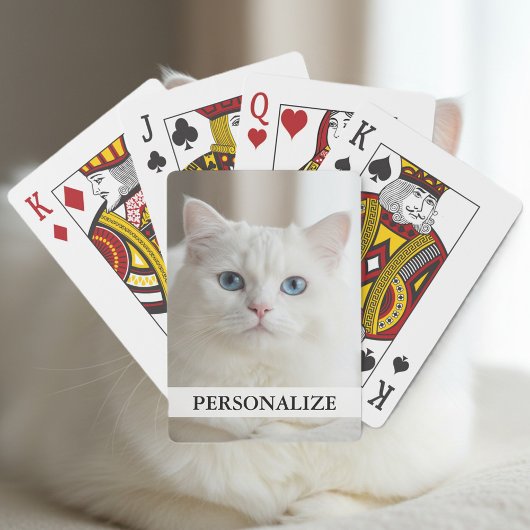 Custom playing cards | white cat with blue eyes spielkarten