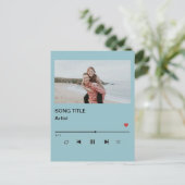 Custom Playlist Photo and Song QR Code PostCard Postkarte (Stehend Vorderseite)
