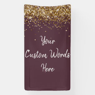 Custom Plum Lila Gold Geburtstagsparty Foto Prop Banner