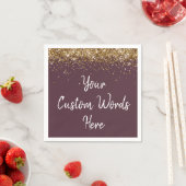 Custom Plum Lila Gold Serviette Geburtstagsparty (Beispiel)