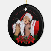 Custom Poinsettia Holiday Foto Ornament (Links)