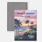 Custom Poipu Kauai Wedding Magnet (Vorderseite/Rückseite)