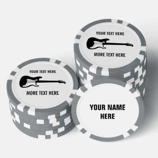 Custom Poker Chip Golf mit E-Gitarre Logo (Stapel)