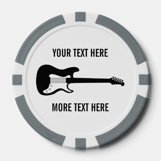 Custom Poker Chip Golf mit E-Gitarre Logo (Vorderseite)