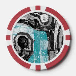 Custom Poker Chip - Surface Current Abstract Flow