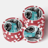 Custom Poker Chip - Surface Current Abstract Flow (Stapel)
