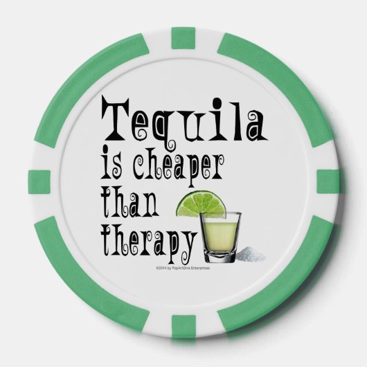CUSTOM POKER CHIPS - TEQUILA, CHEAPER ALS THERAPIE (Vorderseite)