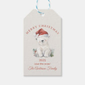 Custom Polar Bären Aquarellfarben Weihnachtsgesche Geschenkanhänger (Vorderseite)