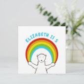 Custom Polar Bear & Rainbow Birthday Einladung (Stehend Vorderseite)