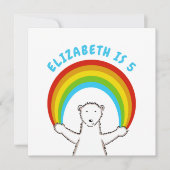 Custom Polar Bear & Rainbow Birthday Einladung (Vorderseite)