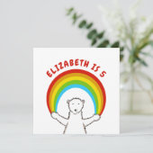 Custom Polar Bear & Rainbow Birthday Einladung (Stehend Vorderseite)
