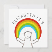 Custom Polar Bear & Rainbow Birthday Einladung (Vorderseite)