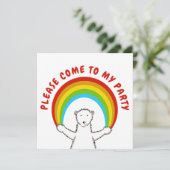 Custom Polar Bear & Rainbow Birthday Einladung (Stehend Vorderseite)